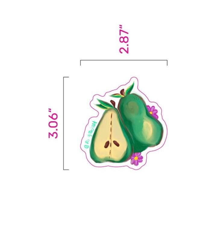 Glossy Pear Sticker (2x2in)