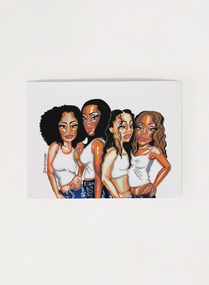 Girlfriends Sitcom Inspired Art Print | Black Women Friendship Wall Art (12x16")