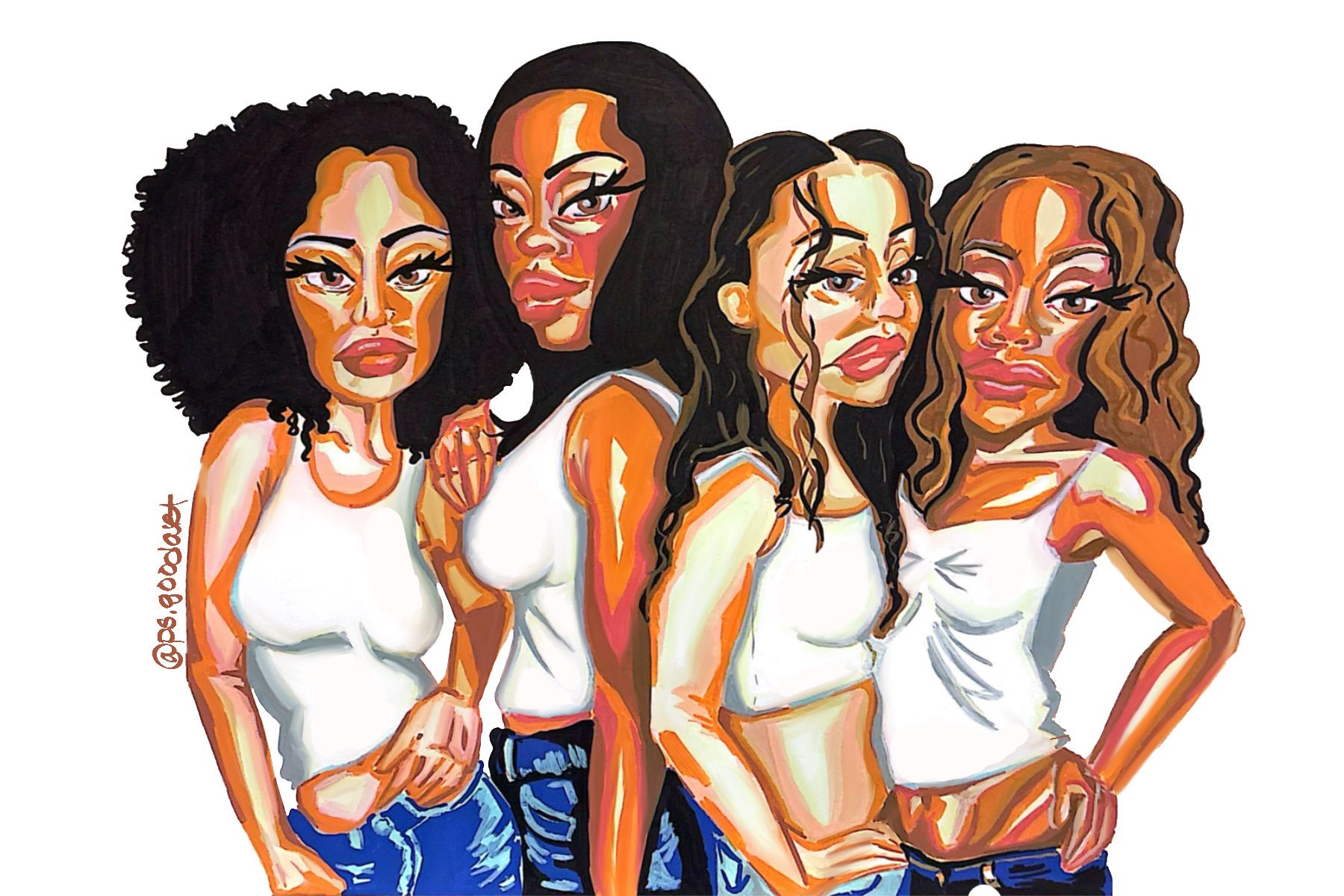 Girlfriends Sitcom Inspired Art Print | Black Women Friendship Wall Art (12x16")