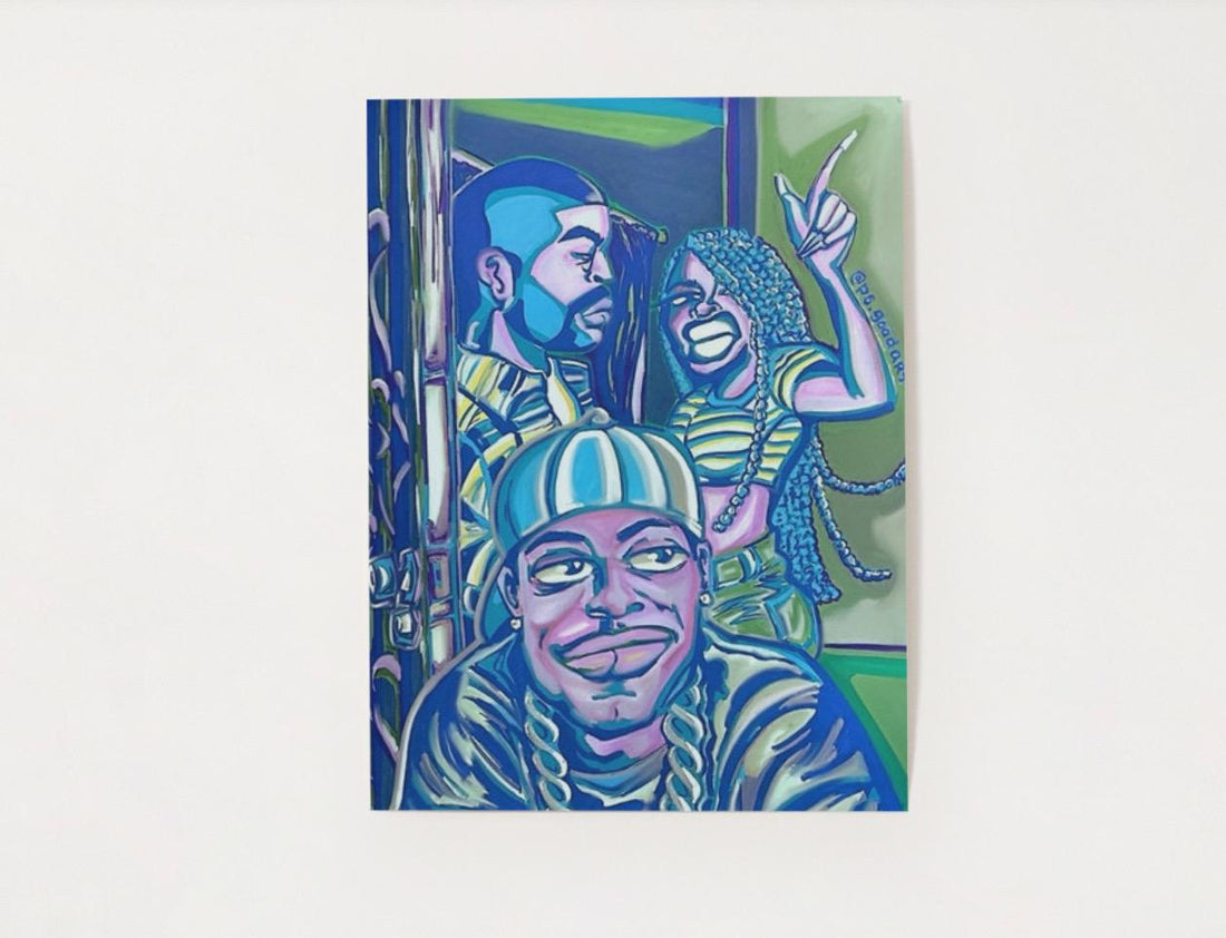 12x16” Wall Poster Art | “Who Is That Bih?” | Blue and Green Artwork