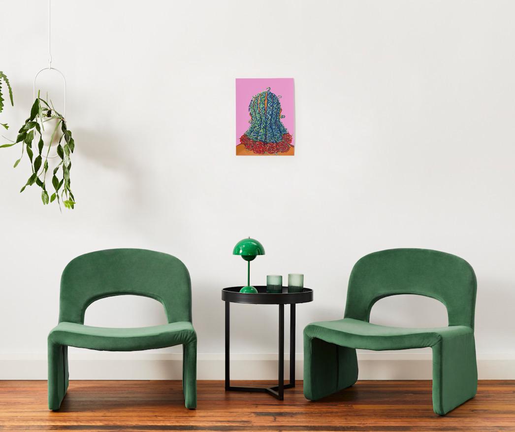 Black Girl Art on Poster | “Crowned In Culture” | Colorful Hair Artwork