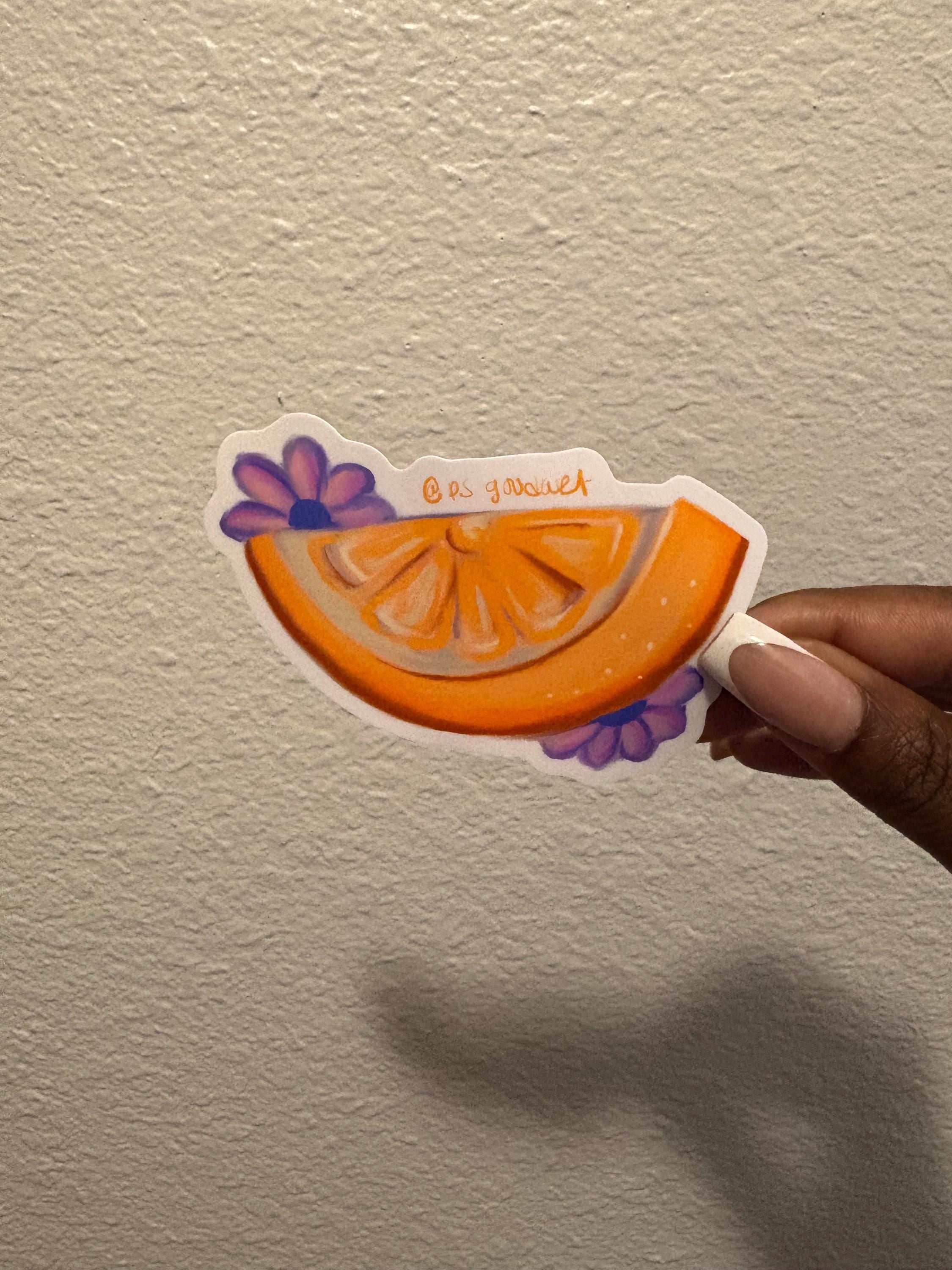 Orange Slice Vinyl Sticker | Glossy Fruit Stickers