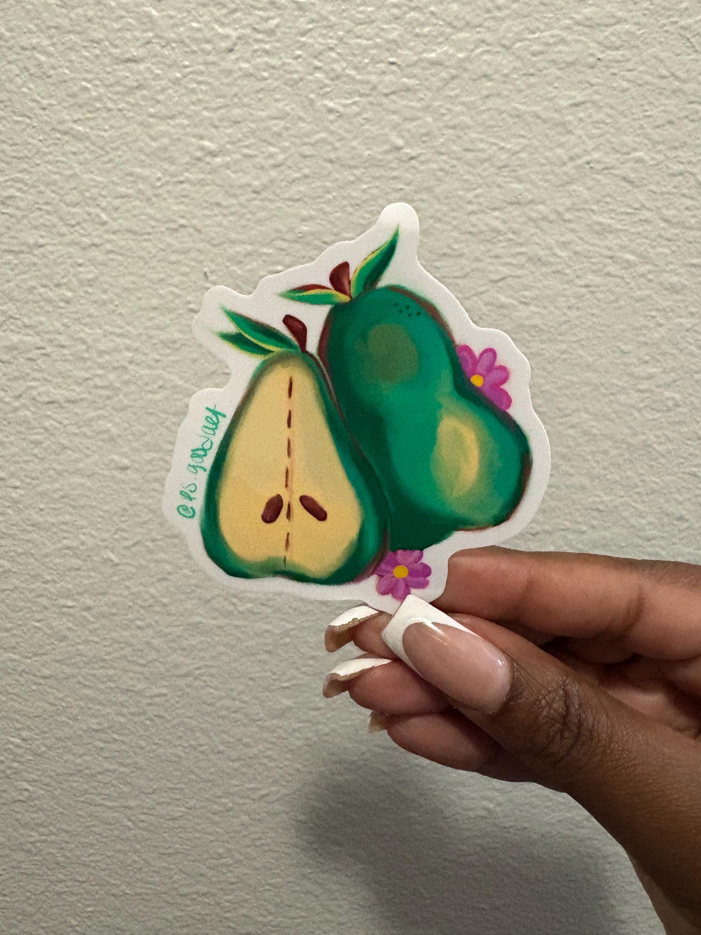 Glossy Pear Sticker (2x2in)