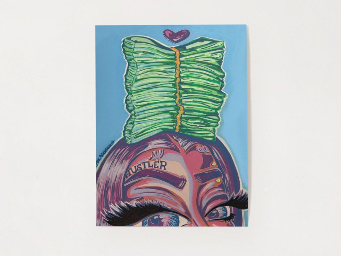 Cash Poster Art | “Racks On Me” 12x16” | Colorful Money Artwork