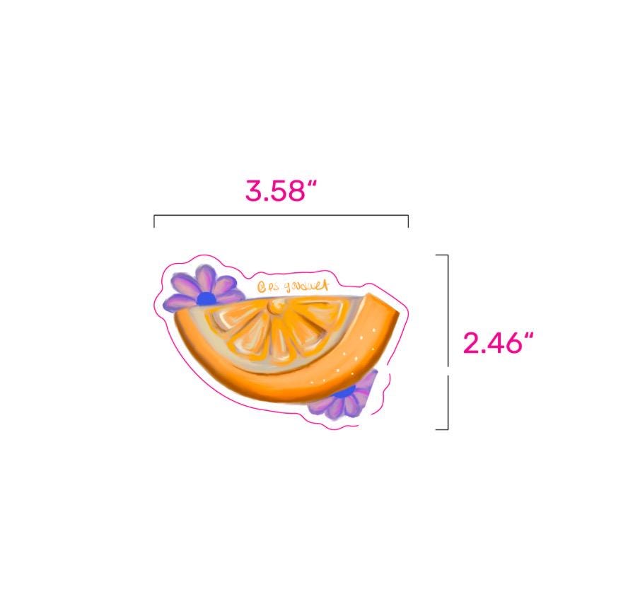 Orange Slice Vinyl Sticker | Glossy Fruit Stickers